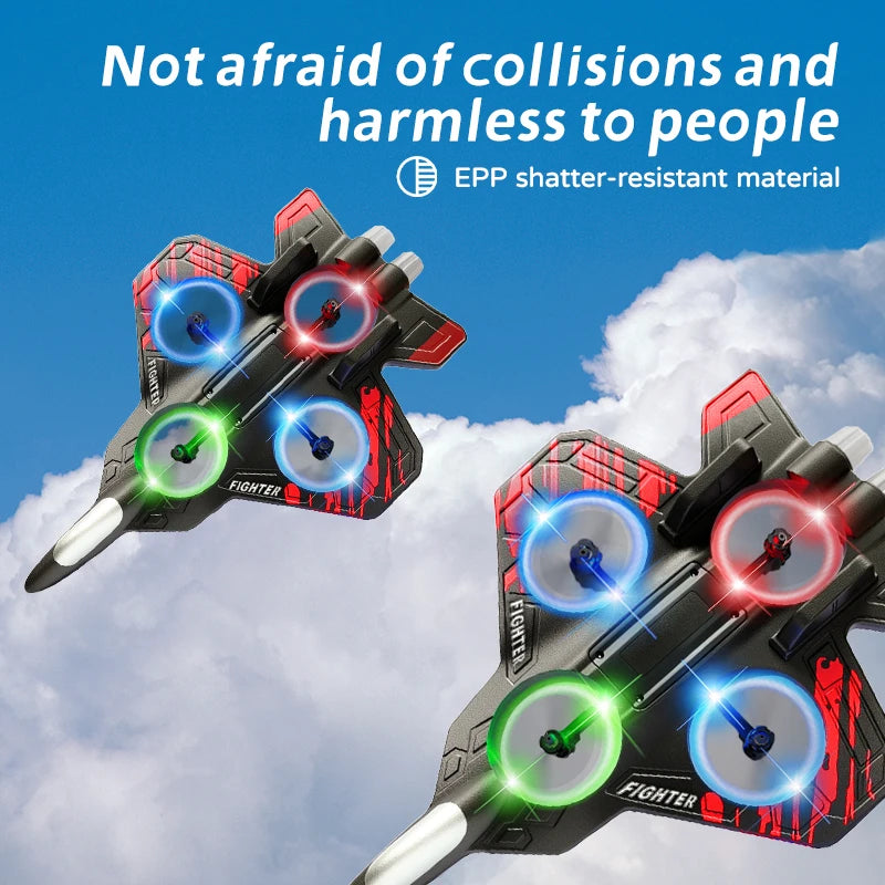 Avión Fighter con Luces LED y Control Remoto