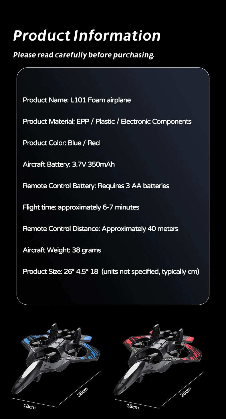 Avión Fighter con Luces LED y Control Remoto